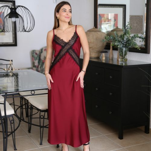 Vestido Lencero Burdeos
